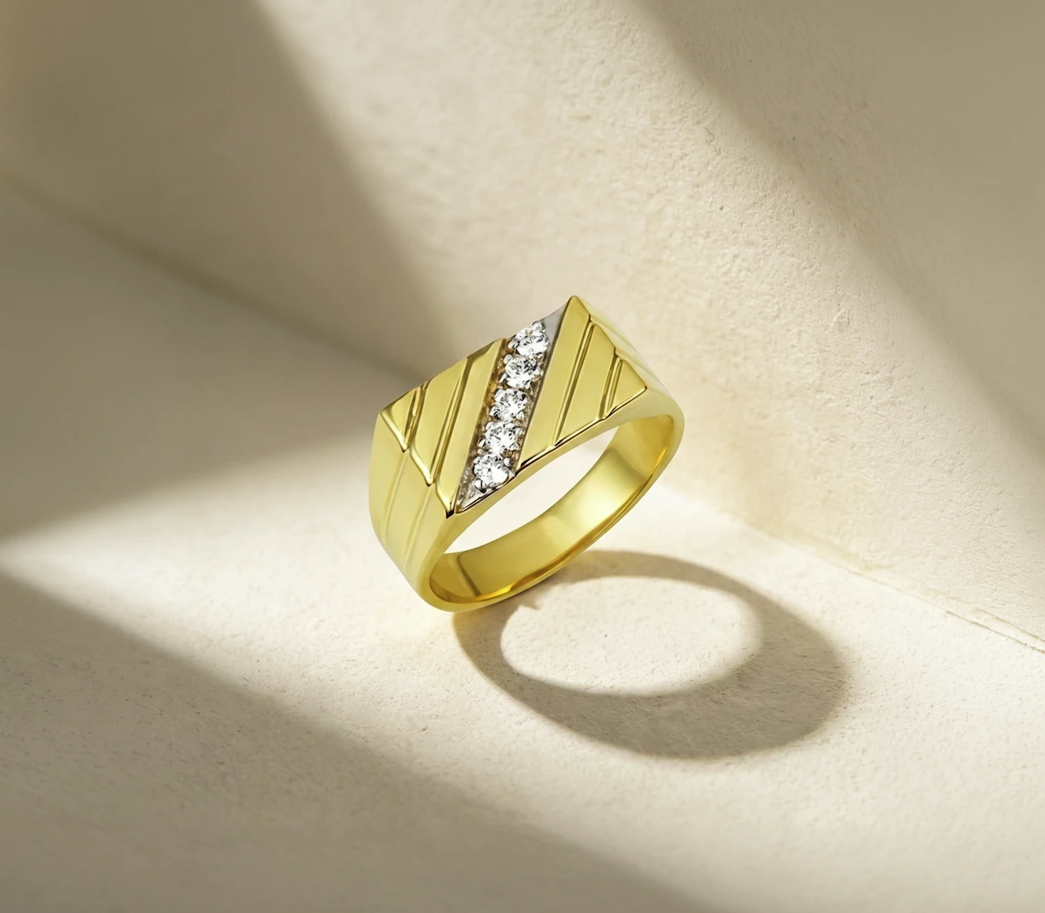 Men’s Diagonal Flat Top Ring
