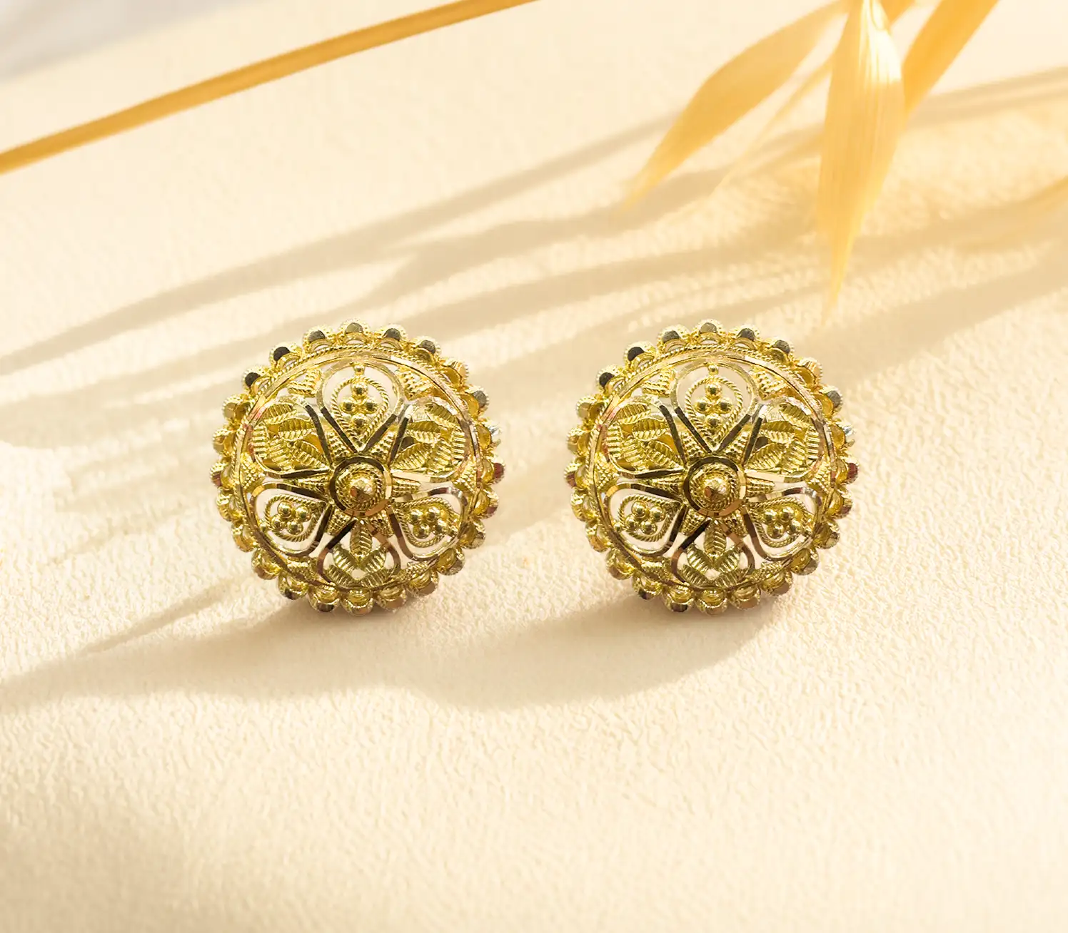 Vintage Filigree Mandala Stud Earrings