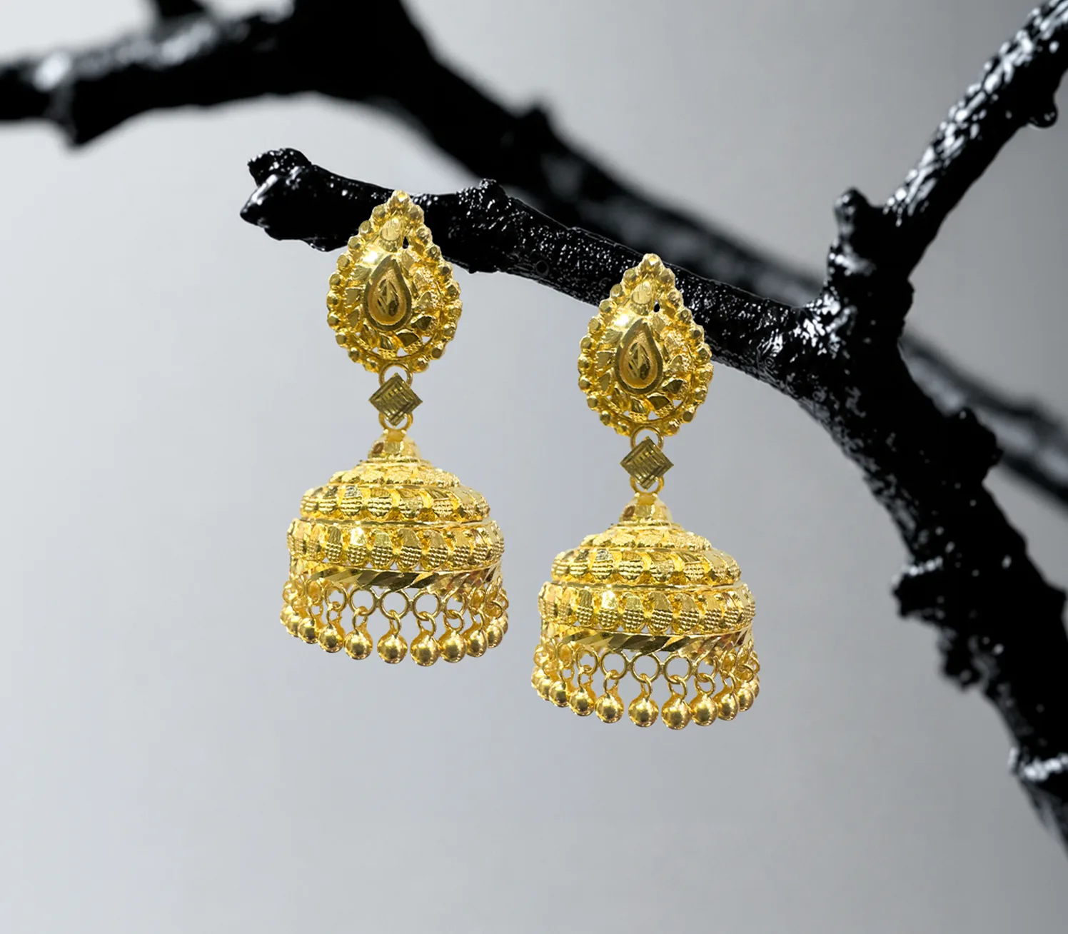 Heritage Paisley Tiered Jhumka Earrings