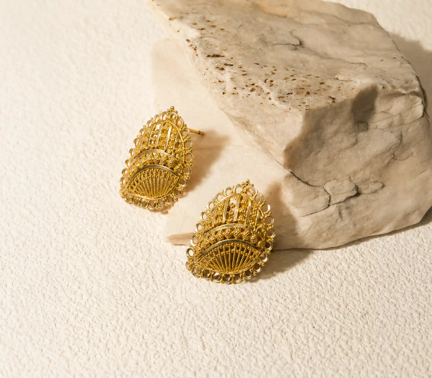 Heritage Filigree Shield Stud Earrings