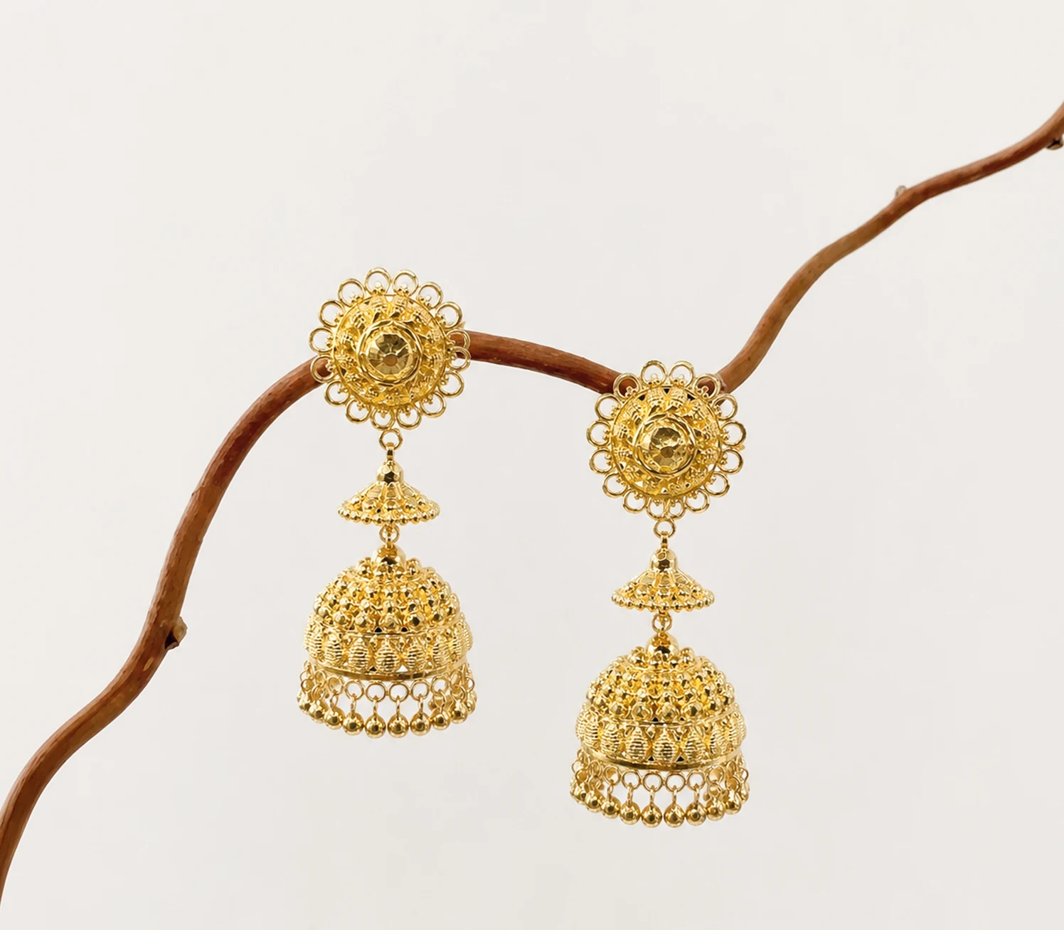 Heritage Two-Tier Umbrella Jhumka Earrings