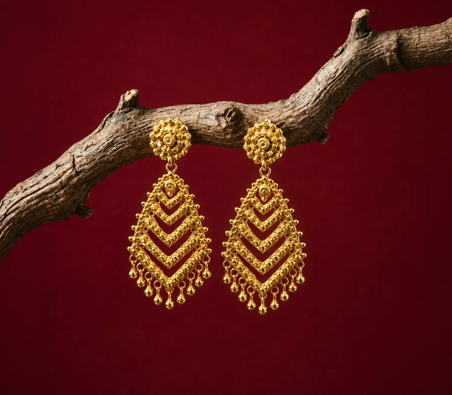 Heritage Chevron Lattice Drop Earrings