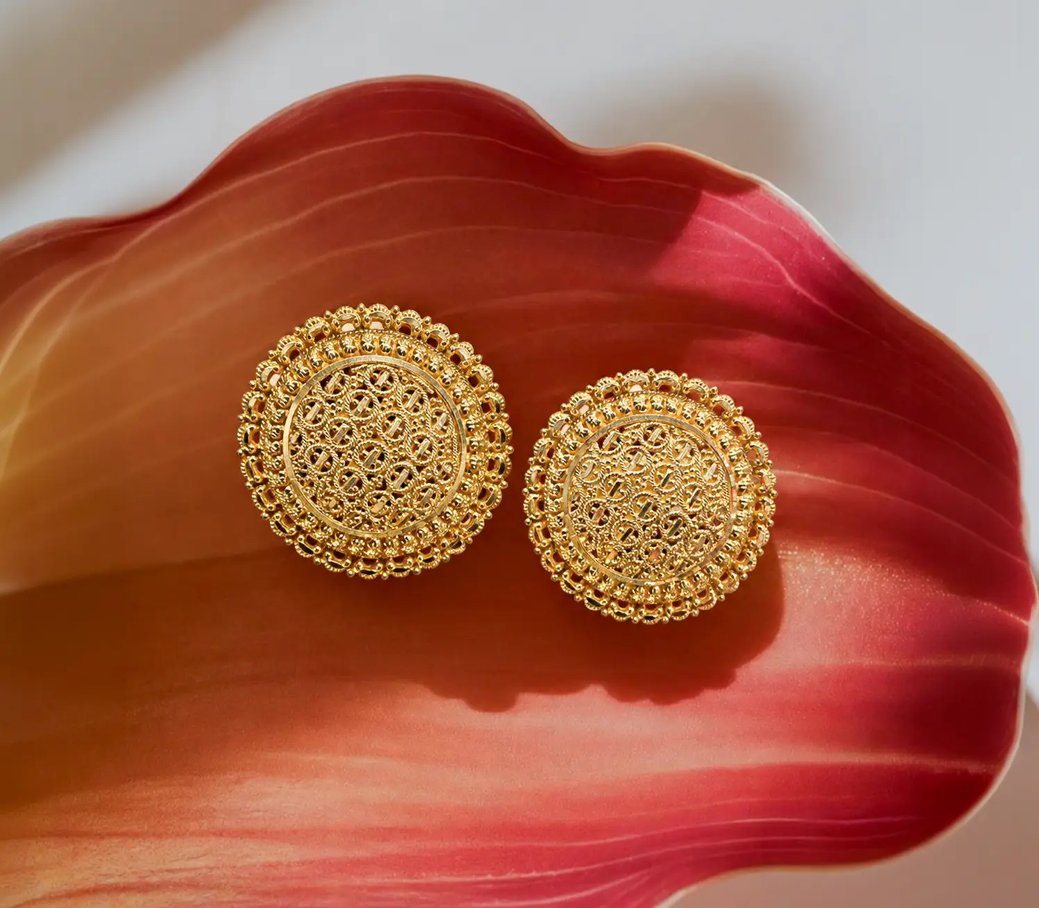 Heritage Filigree Circle Stud Earrings