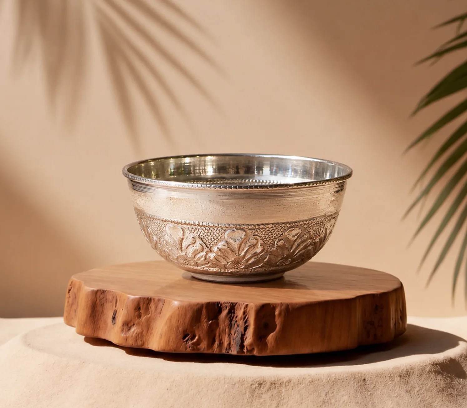 Kids Silver Engraved Pasni Feeding Bowl