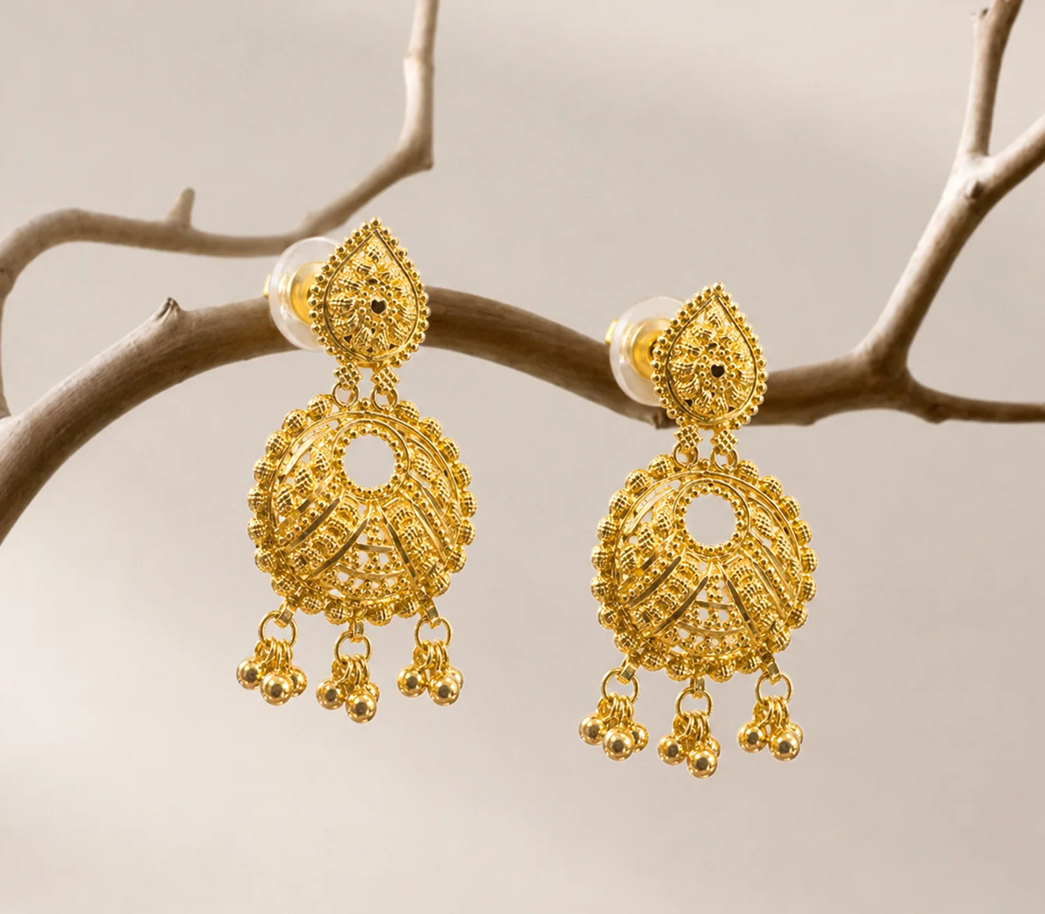 Heritage Teardrop Medallion Jhumka Earrings
