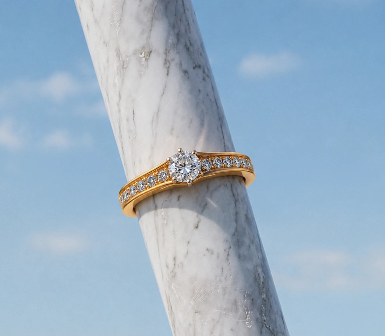 Channel-Set Solitaire Ring