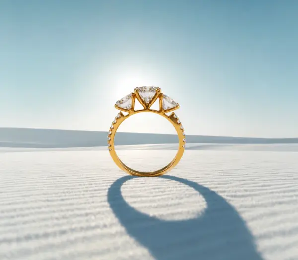 Three-Stone Pavé Engagement Ring