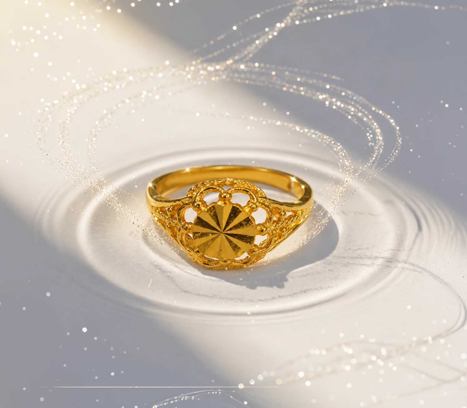 Sunburst Filigree Signet Ring